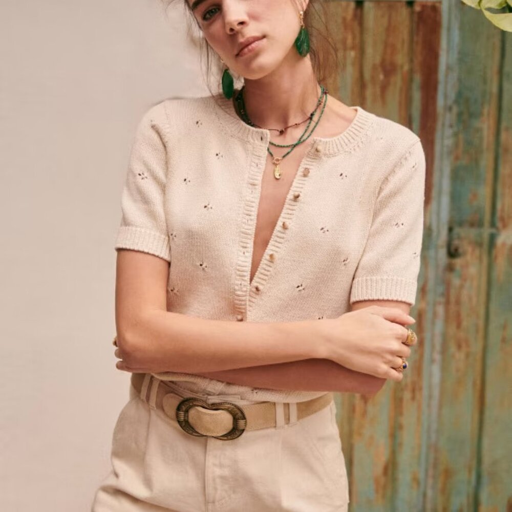 Sezane Kyle Cardigan in Ecru (38/M)